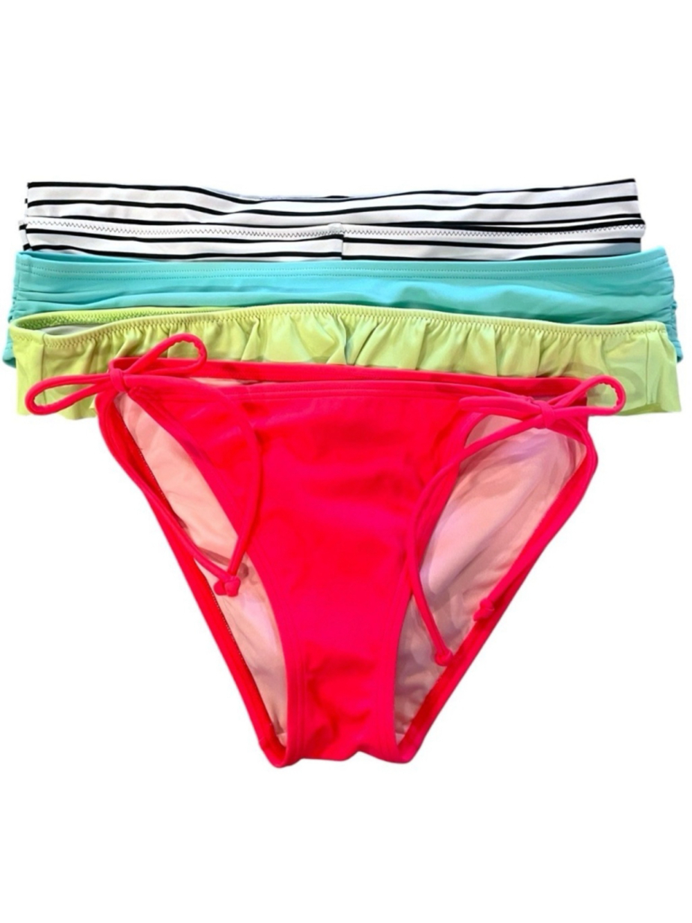 Lot Of 4 Victorias Secret Womens Size Medium Swim Bottoms Bikini Cheeky Shorts